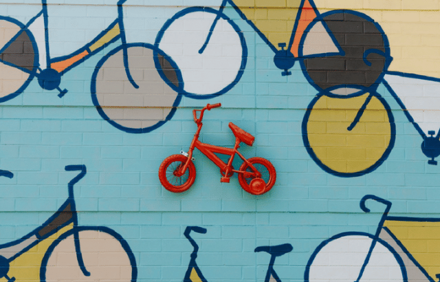 Refuel bike mural at Wendell Falls