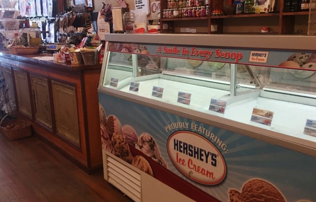 Hershey's ice cream counter in Wendell General Store