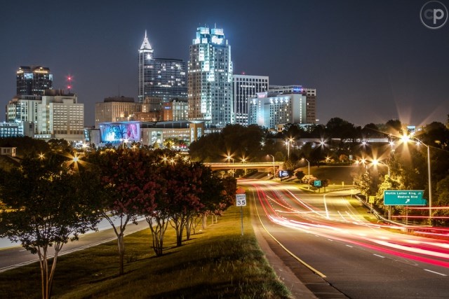 View of Downtown Raleigh at night