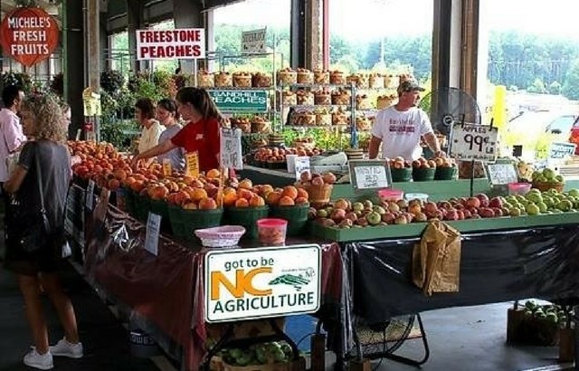 Fresh fruits and vegetables at the State Farmer's Market.