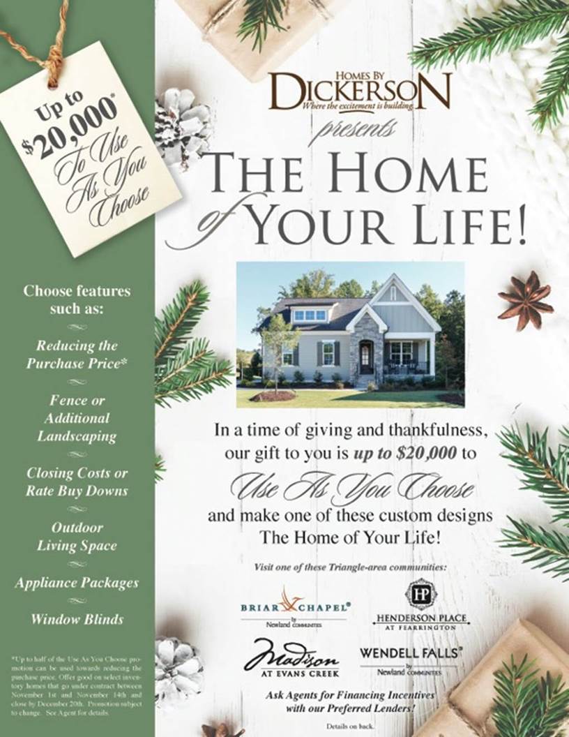 Homes By Dickerson promotion