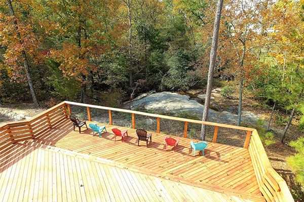 Boardwalk area overlooking Rocky Falls in Wendell Falls