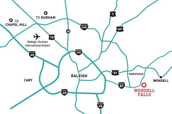 Wendell Falls surrounding area map.