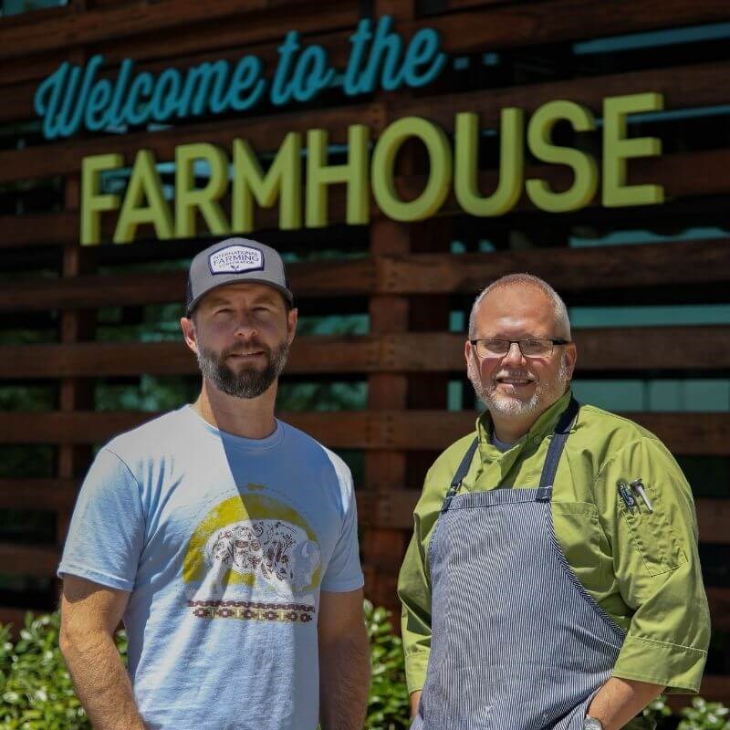 Patrick and Daniel at the Farmhouse Cafe in Wendell Falls.