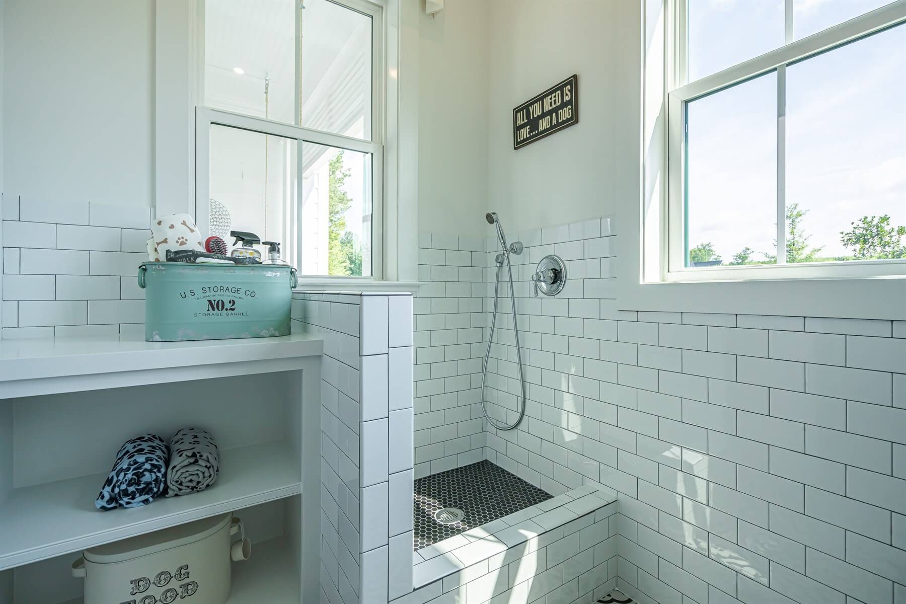 Doggie wash area in Grayson model home