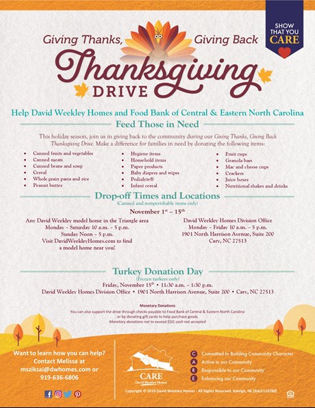 Thanksgiving drive flyer