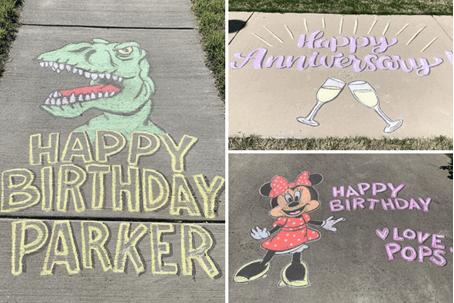 Sidewalk chalk messages