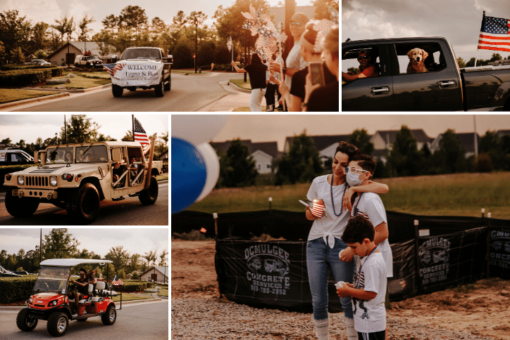 Collage of photos from the Hero Home Parade and Groudbreaking