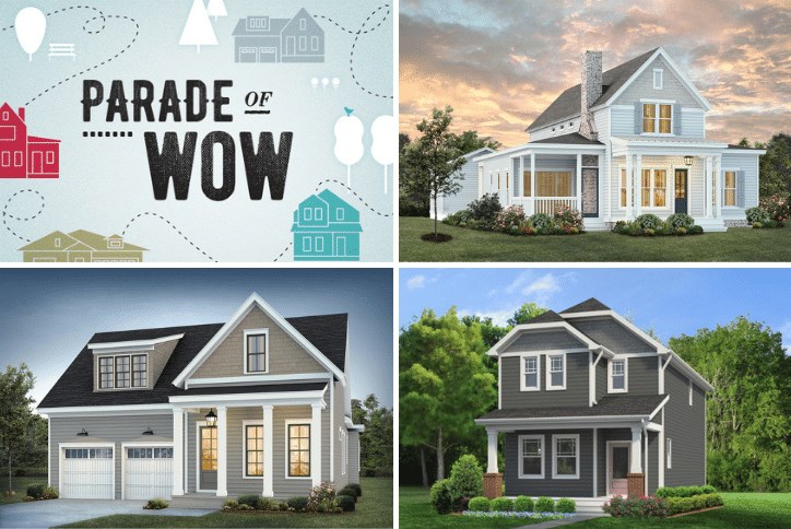 Collage of award-winning homes during the Parade of Homes in Wendell Falls