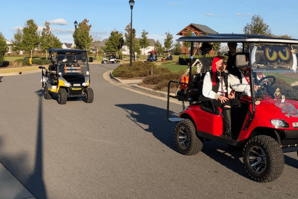 Golf cart parade in Wendell Falls