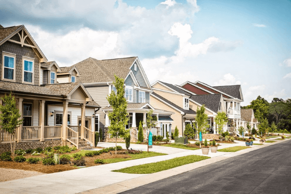 streetscape in Wendell Falls