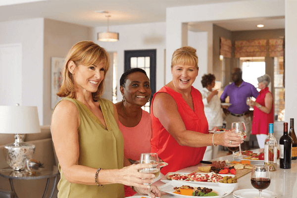 Gathering around kitchen island