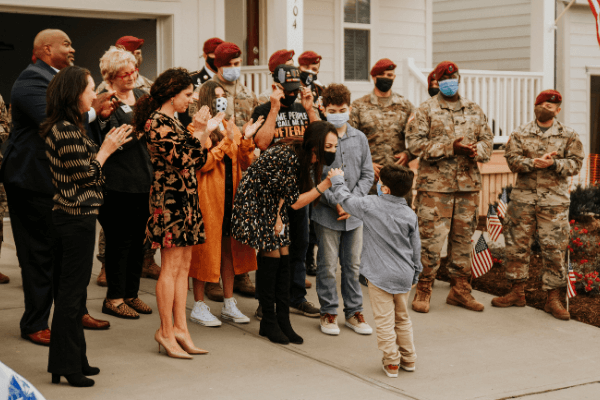 Alaina at the Key Ceremony as she presents Garman’s Hero Home to the family of a fallen soldier.