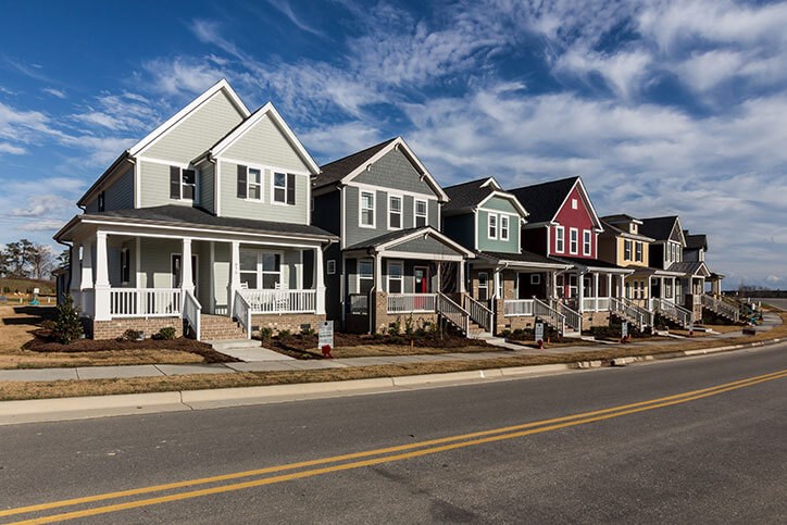 Streetscape in Wendell Falls.