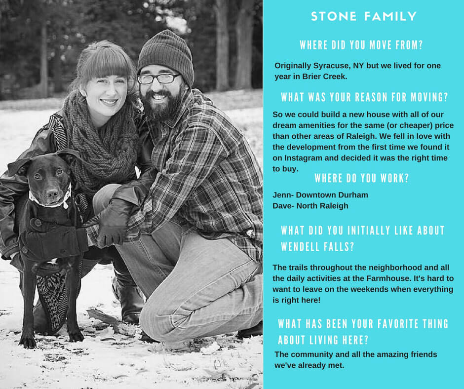 Wendell Falls residents, the Stone family