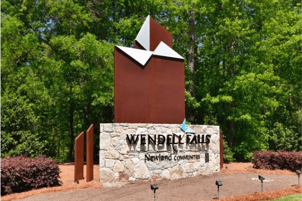 Wendell Falls entrance monument