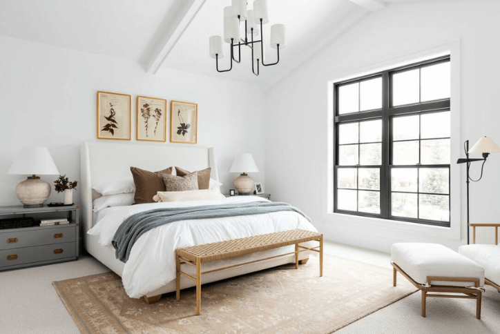 Guest bedroom with lighting