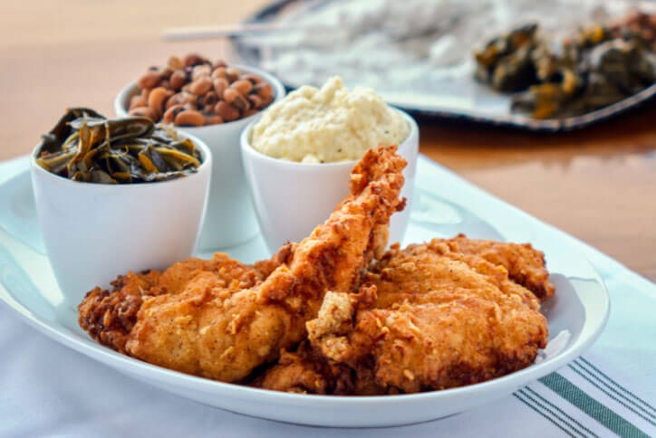 Fried chicken and collards, Parkside at Wendell Falls