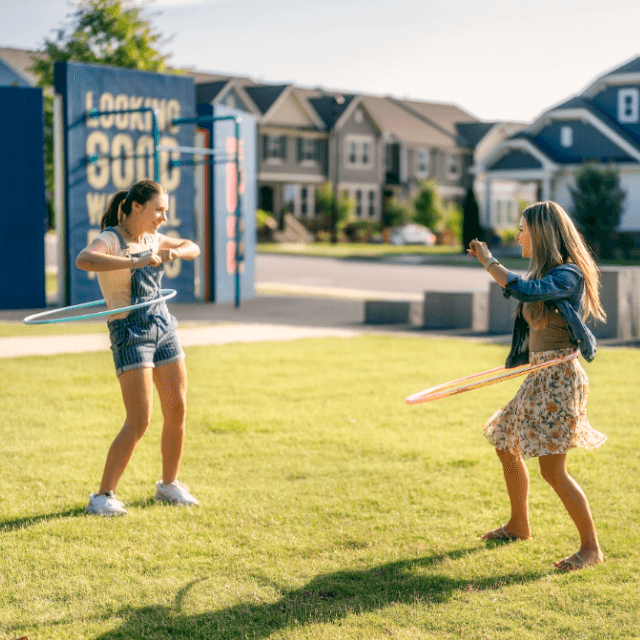 Kids playing in outdoor area in Wendell Falls