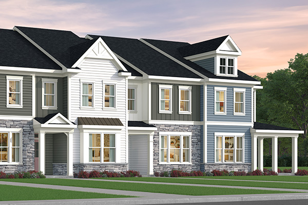 Townhome exterior building rendering at Wendell Community in Wendell, NC