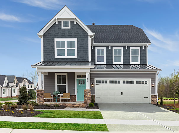 Model home exterior at Wendell Falls community